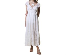 Style 1-1896877061-149 Queen Moda Positano White Size 12 Embroidery Military Straight Dress on Queenly