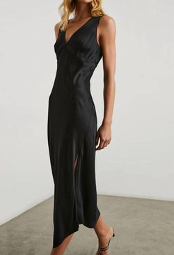 Style 1-2054191907-70 Rails Black Tie Size 0 Side Slit Tall Height Straight Dress on Queenly