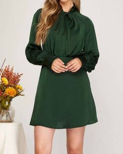 Style 1-2125059019-74 SHE + SKY Green Size 4 Polyester Long Sleeve 1-2125059019-74 Cocktail Dress on Queenly