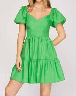 Style 1-2527737048-74 SHE + SKY Green Size 4 Polyester 1-2527737048-74 Cocktail Dress on Queenly