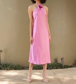 Style 1-2841395624-892 LUCY PARIS Pink Size 8 Halter Polyester Free Shipping Tall Height Cocktail Dress on Queenly