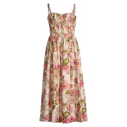 Style 1-291571602-70 Johnny Was Pink Size 0 Sweetheart Floral Cocktail Dress on Queenly