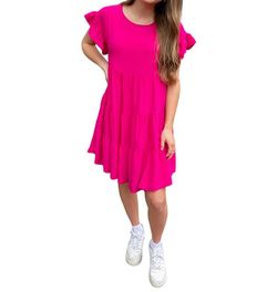 Style 1-300520115-74 SHE + SKY Hot Pink Size 4 1-300520115-74 Mini Cocktail Dress on Queenly