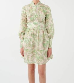 Style 1-3127199903-1691 Dea Kudibal Green Size 16 Long Sleeve Print Sleeves Cocktail Dress on Queenly