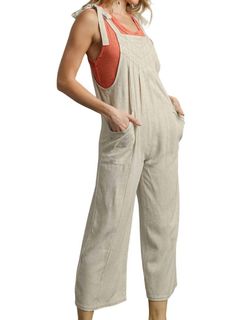 Style 1-317196178-892 umgee Nude Size 8 Pockets Free Shipping Tall Height Jumpsuit Dress on Queenly
