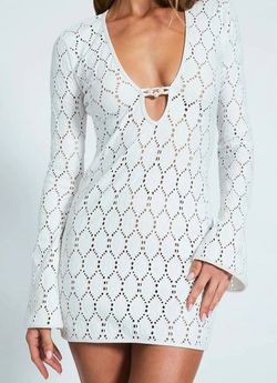 Style 1-3214716585-70 Devon Windsor White Size 0 Mini Long Sleeve Flare Cocktail Dress on Queenly