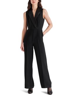 Style 1-322897751-74 STEVE MADDEN Black Size 4 Pockets Free Shipping Polyester Jumpsuit Dress on Queenly