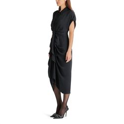 Style 1-3694811724-1498 STEVE MADDEN Black Size 4 Sleeves Polyester Cocktail Dress on Queenly