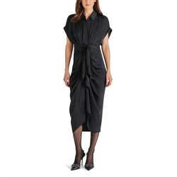Style 1-3694811724-1498 STEVE MADDEN Black Size 4 Sleeves Polyester Cocktail Dress on Queenly