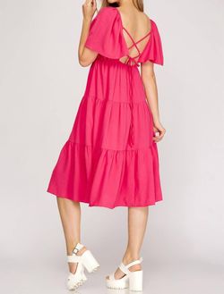 Style 1-37954825-74 SHE + SKY Pink Size 4 Polyester Tall Height Cocktail Dress on Queenly