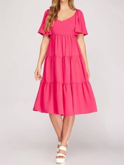 Style 1-37954825-74 SHE + SKY Pink Size 4 Polyester Tall Height Cocktail Dress on Queenly