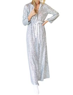 Style 1-4144392086-74 EMERSON FRY Silver Size 4 V Neck Sequined Straight Dress on Queenly