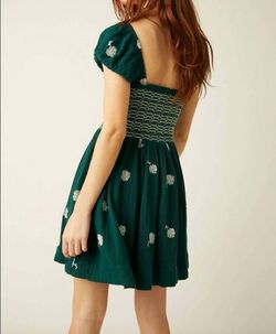 Style 1-4246378405-149 Free People Green Size 12 Embroidery Sorority Emerald Plus Size Cocktail Dress on Queenly