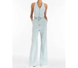 Style 1-436538262-70 Amanda Uprichard Blue Size 0 Spandex Tall Height Jumpsuit Dress on Queenly