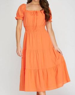 Style 1-677323001-74 SHE + SKY Orange Size 4 Tall Height Mini Polyester Cocktail Dress on Queenly