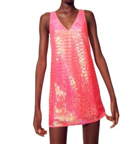 Style 1-791618653-892 SAYLOR Pink Size 8 Mini Sequined Polyester Speakeasy Cocktail Dress on Queenly