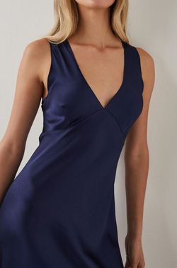 Style 1-806485197-70 Rails Blue Size 0 Black Tie Side Slit Tall Height Straight Dress on Queenly