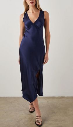 Style 1-806485197-70 Rails Blue Size 0 Side Slit Navy Straight Dress on Queenly
