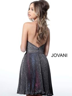 Style 2087A Gold Jovani Multicolor Size 6 Flare Mini Cocktail Dress on Queenly