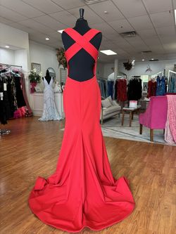 Style 11025 Ashley Lauren Red Size 14 Free Shipping Mermaid Dress on Queenly