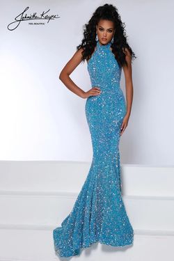 Style 2673 Johnathan Kayne Blue Size 0 Prom Mermaid Dress on Queenly