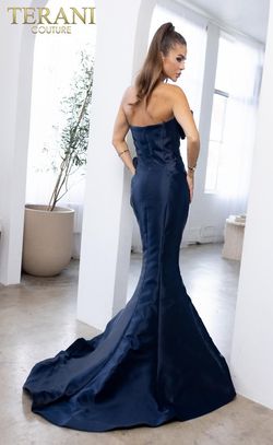 Style 241E2512 Terani Couture Blue Size 18 Plus Size Mermaid Dress on Queenly