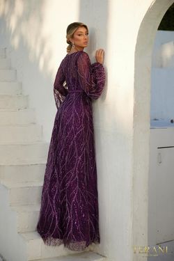 Style 241M2739 Terani Couture Purple Size 20 Lace 241m2739 Plus Size Floor Length Straight Dress on Queenly