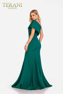 Style 231M0473 Terani Couture Green Size 20 Floor Length Straight Dress on Queenly