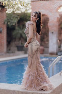 Style 232GL1425 Terani Couture Nude Size 4 Tall Height 232gl1425 Mermaid Dress on Queenly