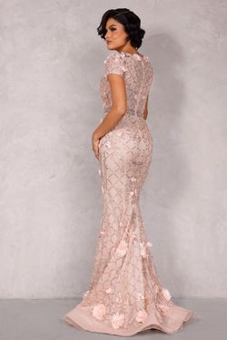 Style 2021GL3132 Terani Couture Pink Size 10 2021gl3132 Tall Height Mermaid Dress on Queenly