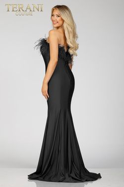 Style 231P0067 Terani Couture Black Tie Size 20 Tall Height 231p0067 Side slit Dress on Queenly