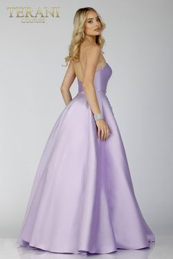 Style 231P0175 Terani Couture Purple Size 6 Floor Length Tall Height Ball gown on Queenly