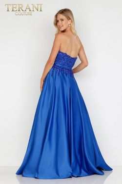 Style 231P0012 Terani Couture Blue Size 10 Tall Height Floor Length Ball gown on Queenly
