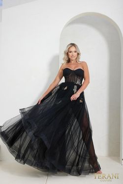 Style 241P2087 Terani Couture Black Size 2 Floor Length 241p2087 Ball gown on Queenly
