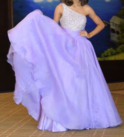 Style 11127 Ashley Lauren Purple Size 4 Floor Length Medium Height 11127 Ball gown on Queenly
