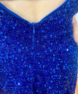 Faeriesty Blue Size 16 Jersey Prom Straight Dress on Queenly