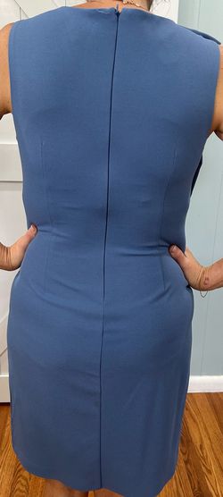 Slny Blue Size 8 Swoop Midi Cocktail Dress on Queenly