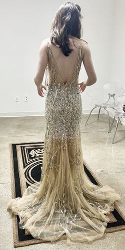 JOVANI Multicolor Size 0 Sequined Custom Sheer Mermaid Dress on Queenly