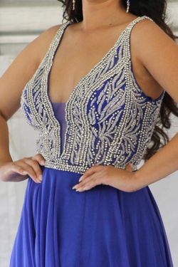 Style 07136 Jovani Blue Size 8 Prom A-line Dress on Queenly