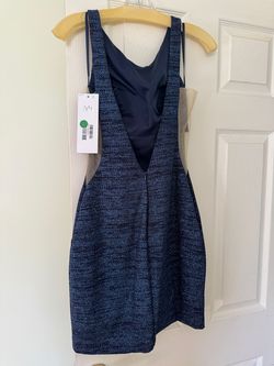 Jovani Blue Size 2 Jersey High Neck Mini Cocktail Dress on Queenly