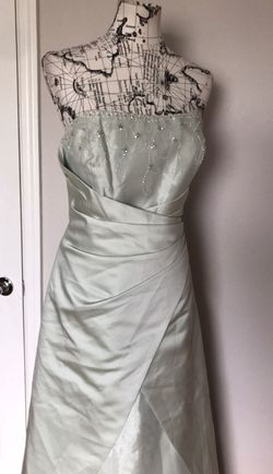Style F11195 David's Bridal Green Size 14 Cocktail Strapless Sequined Prom A-line Dress on Queenly