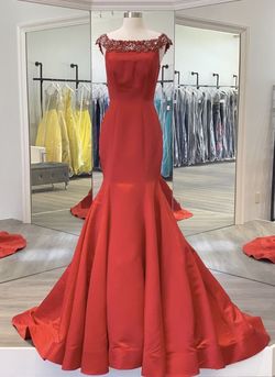 Sherri Hill Red Size 0 Silk Floor Length Custom Mermaid Dress on Queenly