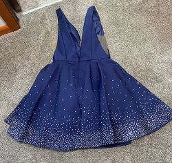 Tarik Ediz Blue Size 10 Jersey Cocktail Dress on Queenly