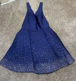 Tarik Ediz Blue Size 10 Jersey Cocktail Dress on Queenly