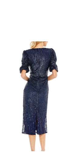 Mac Duggal Blue Size 6 70 Off 50 Off Sleeves Cocktail Dress on Queenly