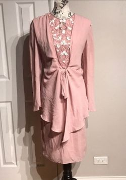 Style RN 10911/0A20197 After Dark Pink Size 12 Blazer Shiny Wedding Guest Cocktail Dress on Queenly