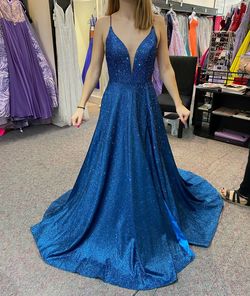 Alyce Paris Blue Size 4 Side Slit 50 Off Pageant Ball gown on Queenly