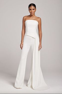 Nadine Merabi White Size 4 Floor Length Jumpsuit Dress on Queenly