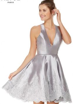 Style 3771 Silver Size 8 A-line Dress on Queenly