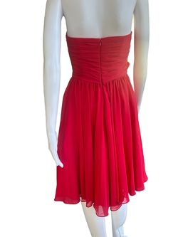 Style 31053 MoriLee Red Size 8 31053 Bridesmaid Sweetheart Military A-line Dress on Queenly